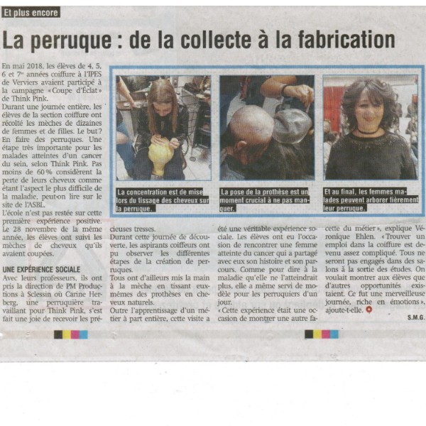 Article de journal sur la perruque